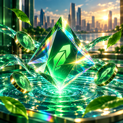 Emerald PoolPrism core floating above liquid